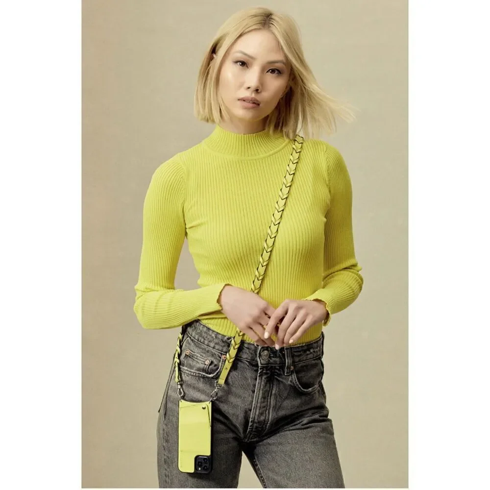 Bandolier yellow & silver braided Zoey crossbody /belt/strap rare htf NIP NWT